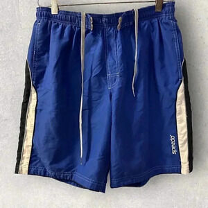 speedo swimsuit men blue shorts size Medium
